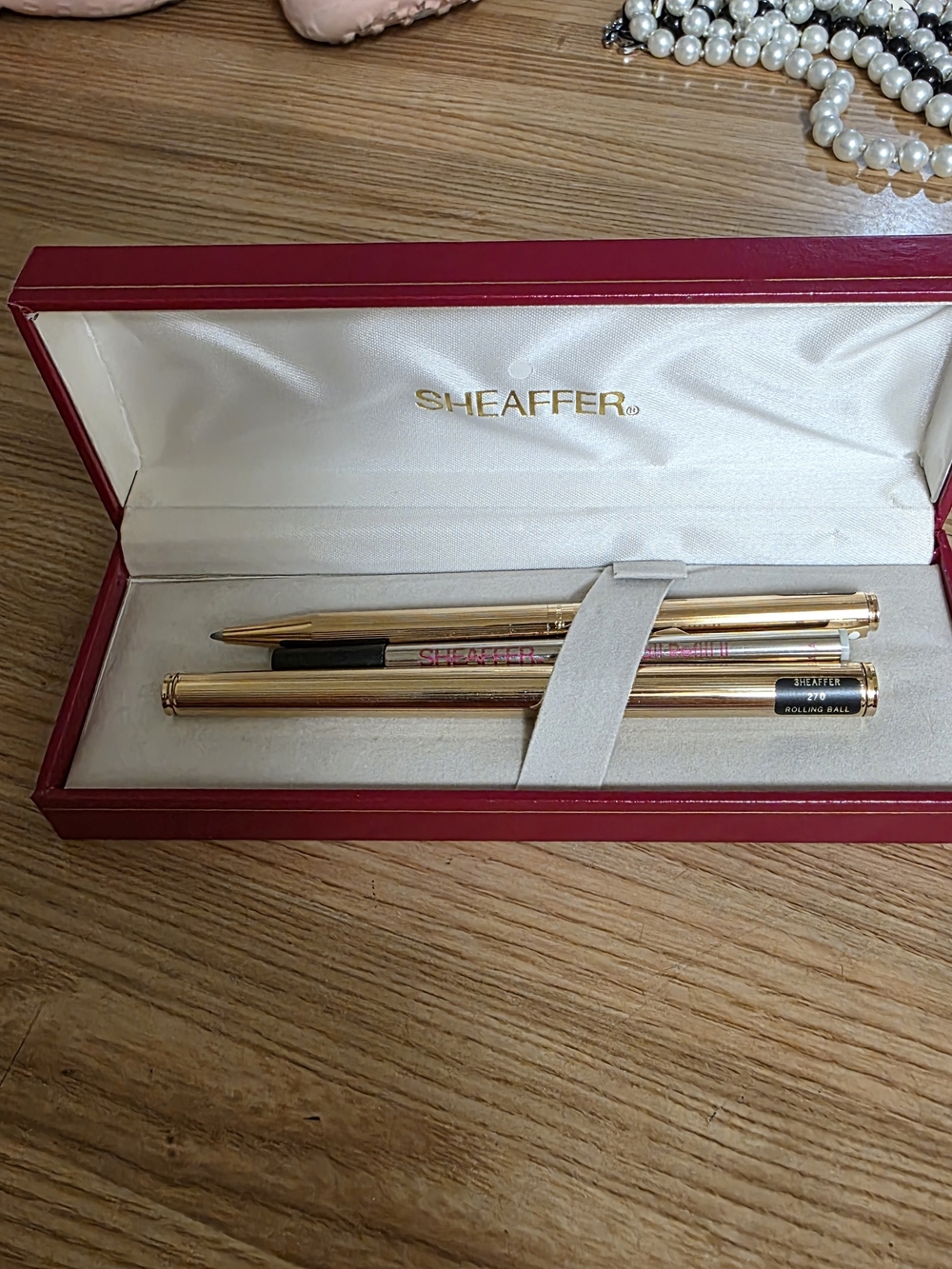 Sheaffer Gold Ballpoint Pen and Pencil Set